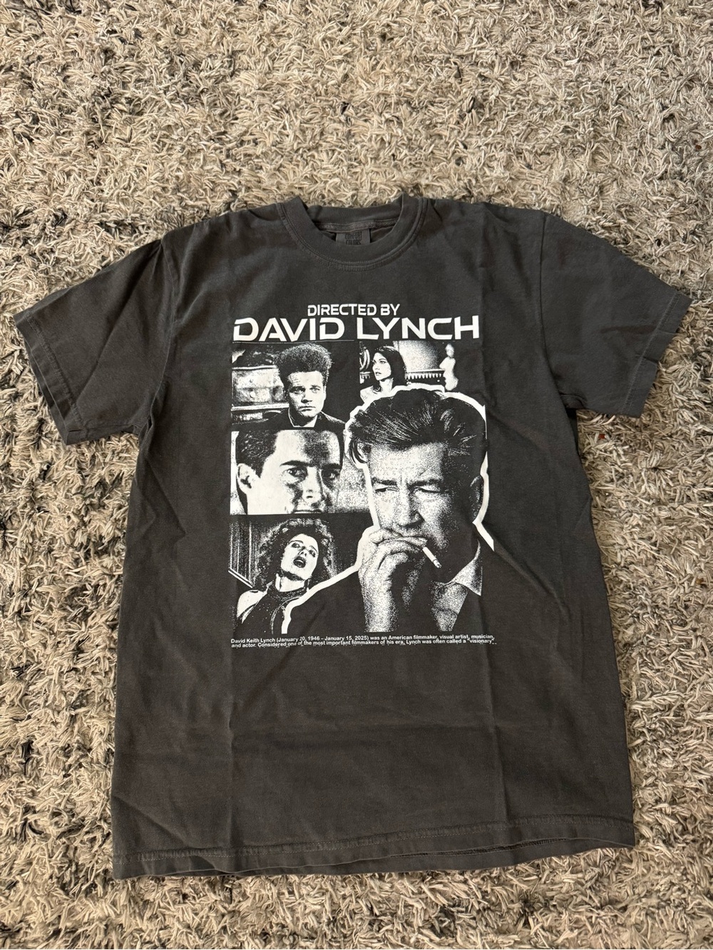 Directed by David Lynch Graphic Tee - Charcoal Grey